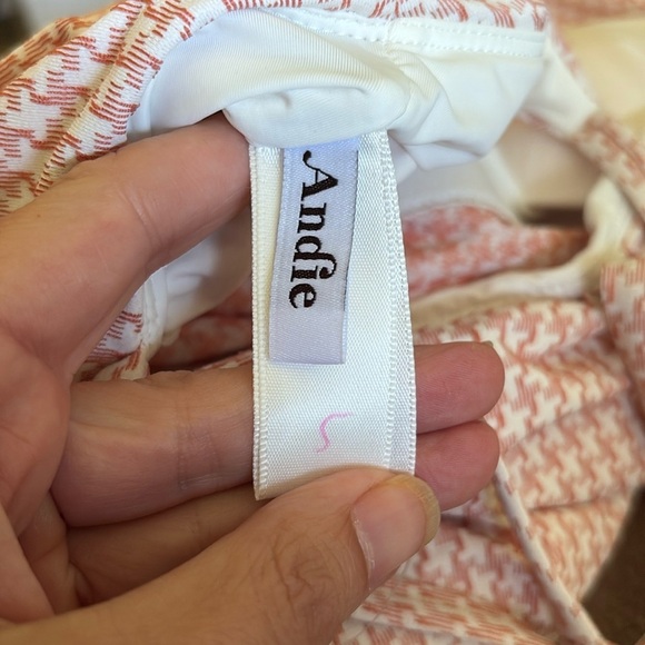Andie The Amalfi Swim Dress Koi Pink Houndstooth size S NWOT - Picture 9 of 9